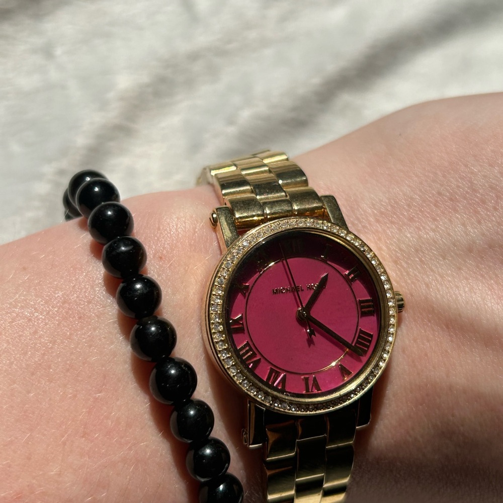Michael Kors Gold and Pink Watch with Crystal s